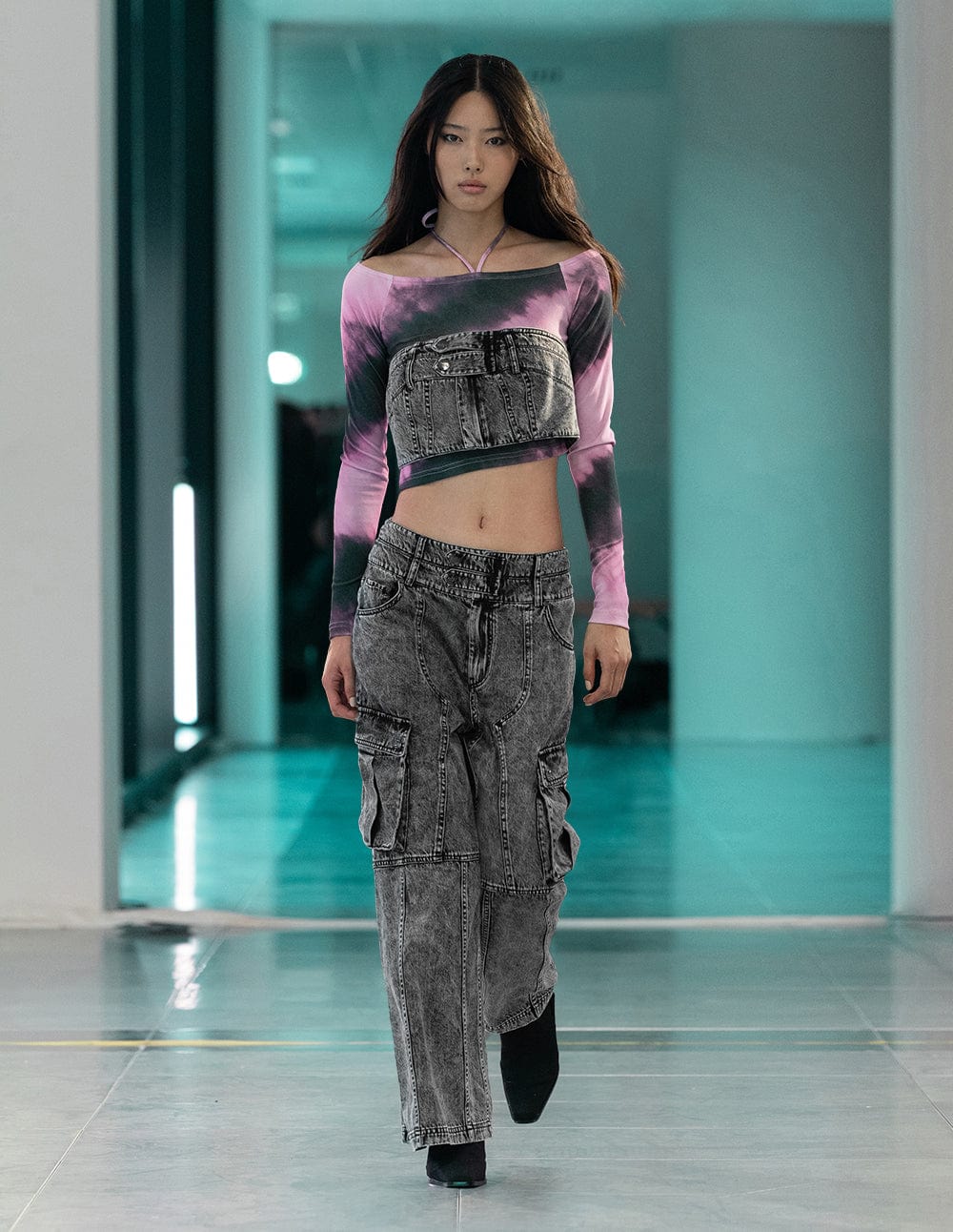 Women's Snowflake Washed Denim Tube Top