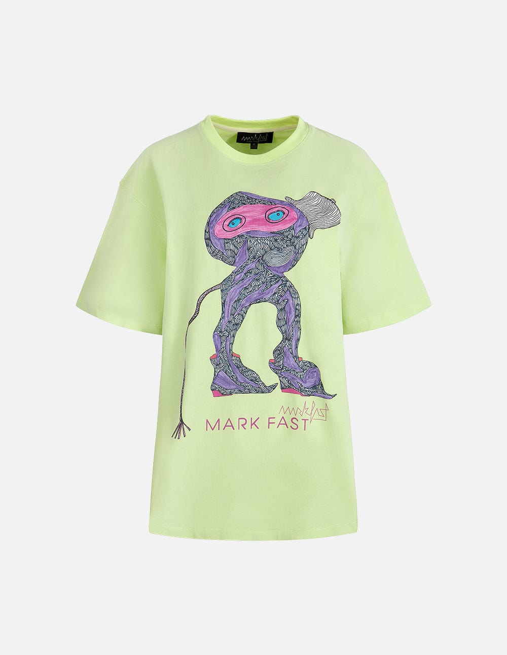 Unisex Graffiti Print Loose Round Neck T-Shirt