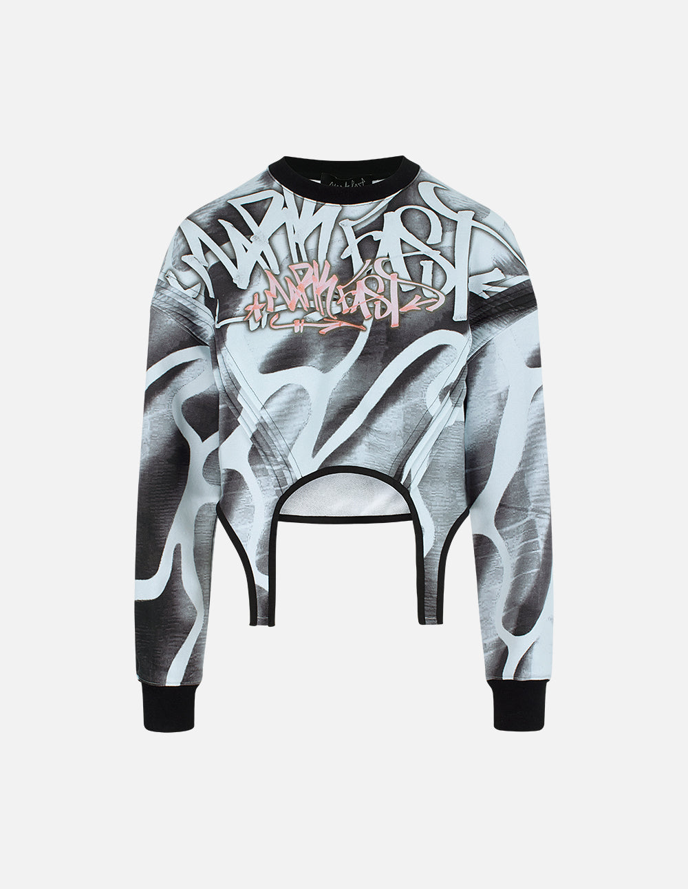Women's Positioning Printed Cotton Cropped Sweatshirt