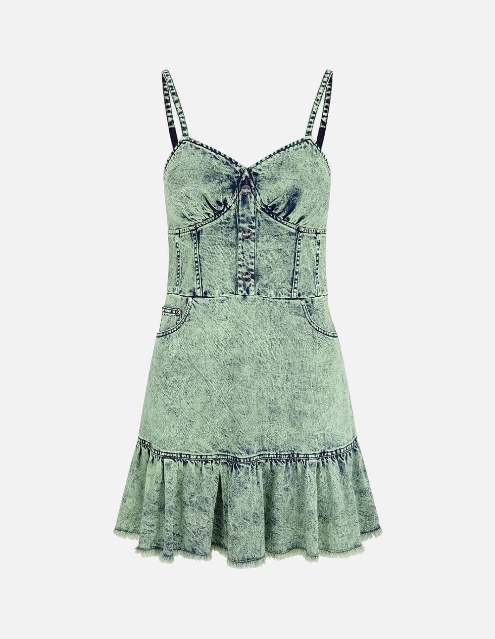 Women's Washed Denim Strappy Dress