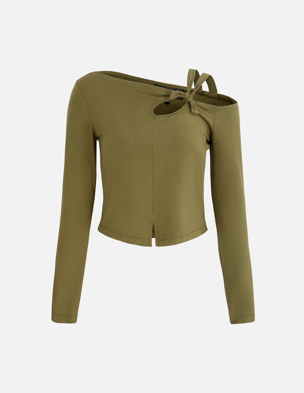 One-Shoulder Oblique Collar Double Strap Hollow Top