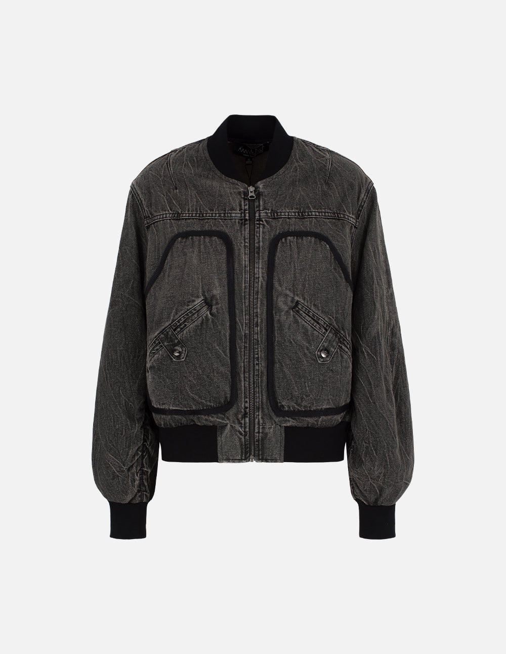 Ladies Washed Denim Baseball Jacket