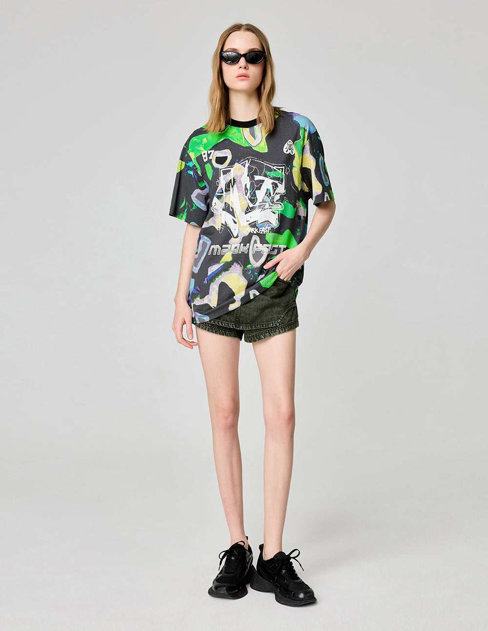 MF Contrast Graffiti Cotton Printed T-Shirt