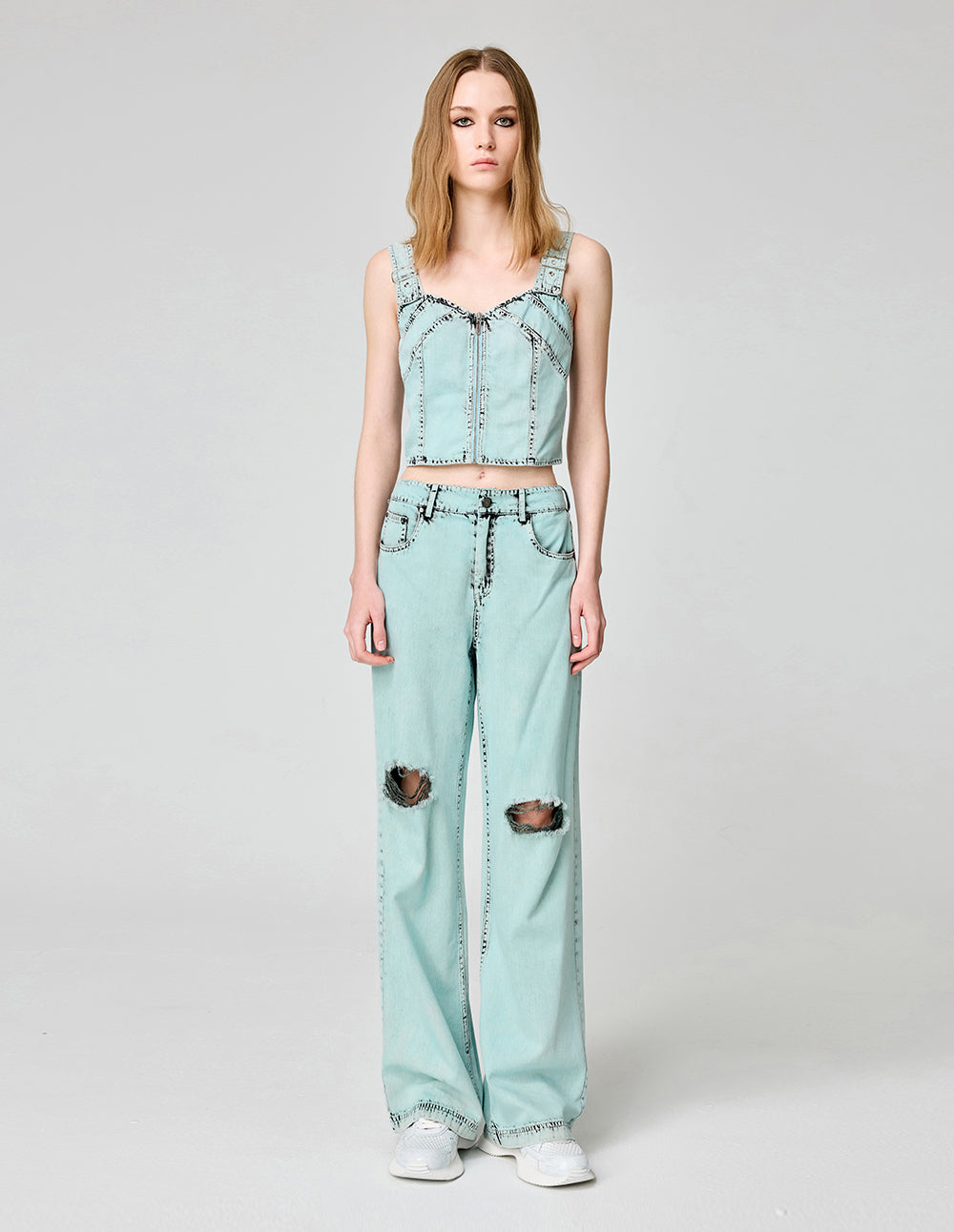 Design Heavy Washed Glacier Blue Denim Tank