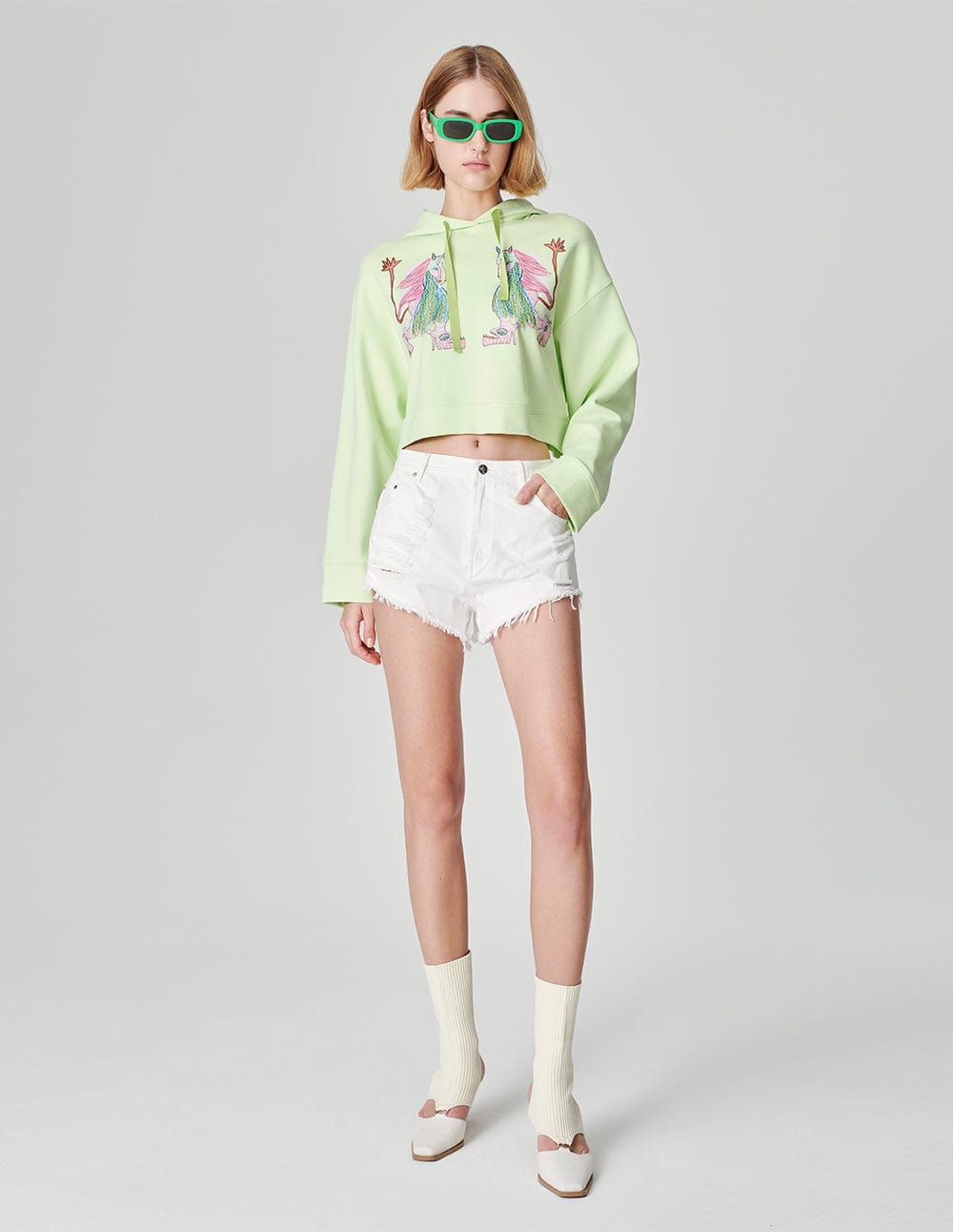 White Washed Ripped Denim Shorts