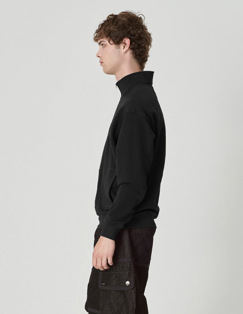 Men's Half Turtleneck Brushed Knitted Sweatshirt