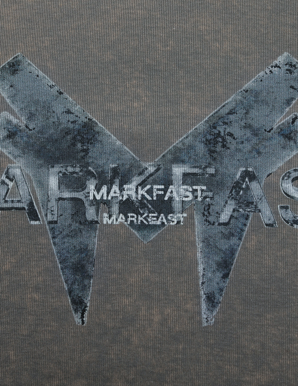 MF Mechanical Branding Round Neck Fitted Stretch Knitted Ribbed T-Shirt