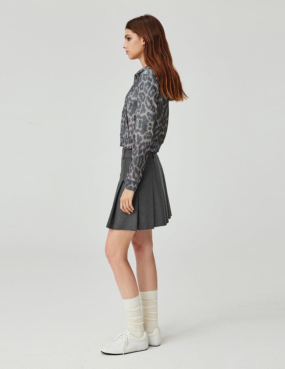 MF neat college style A-line pleated skirt