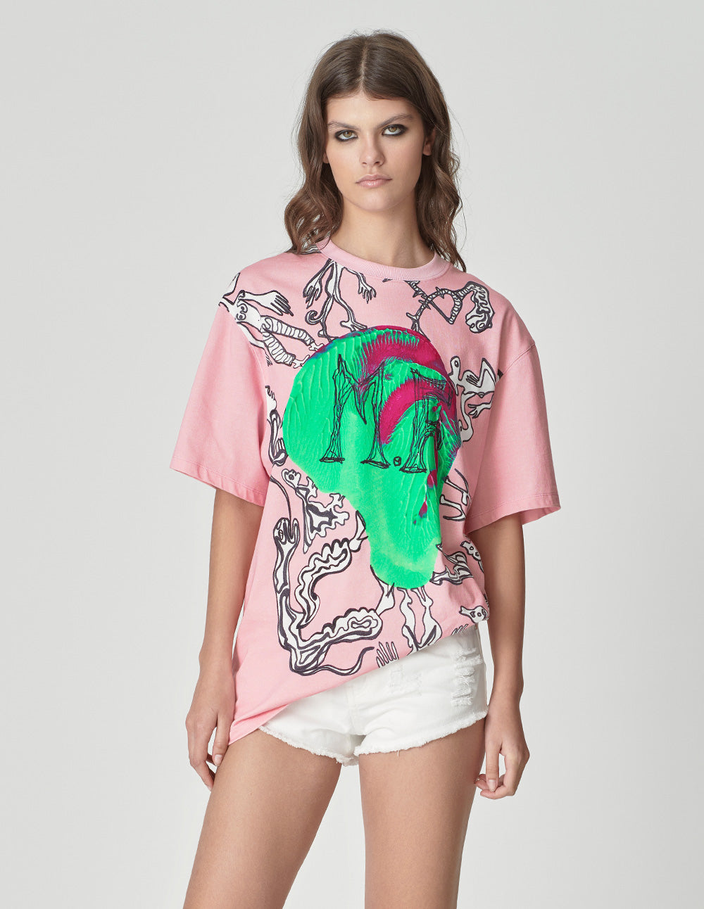 Couple's Around The Planet Printed Cotton T-Shirt