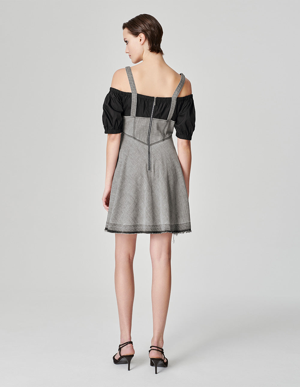 Women's Fake Two-Piece Off-Shoulder Denim Dress