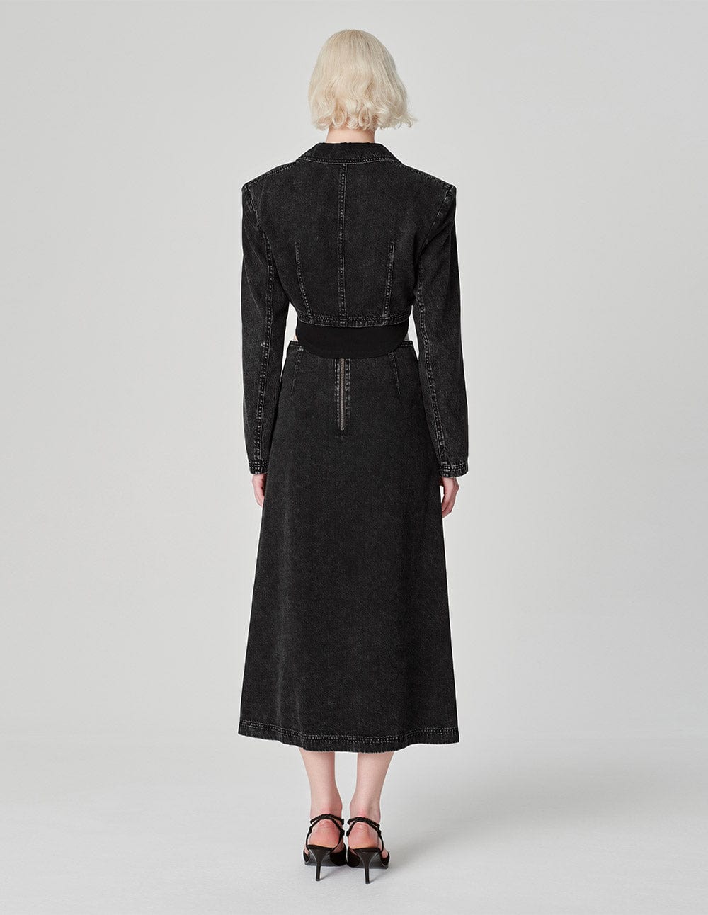 Women's Washed Denim Short Blazer