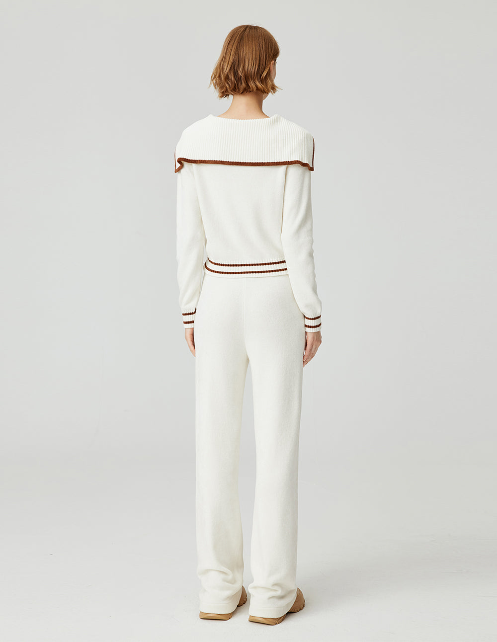 MF High-Waist Elastic Belted Versatile Slim-Fit A-Line Knitted Top