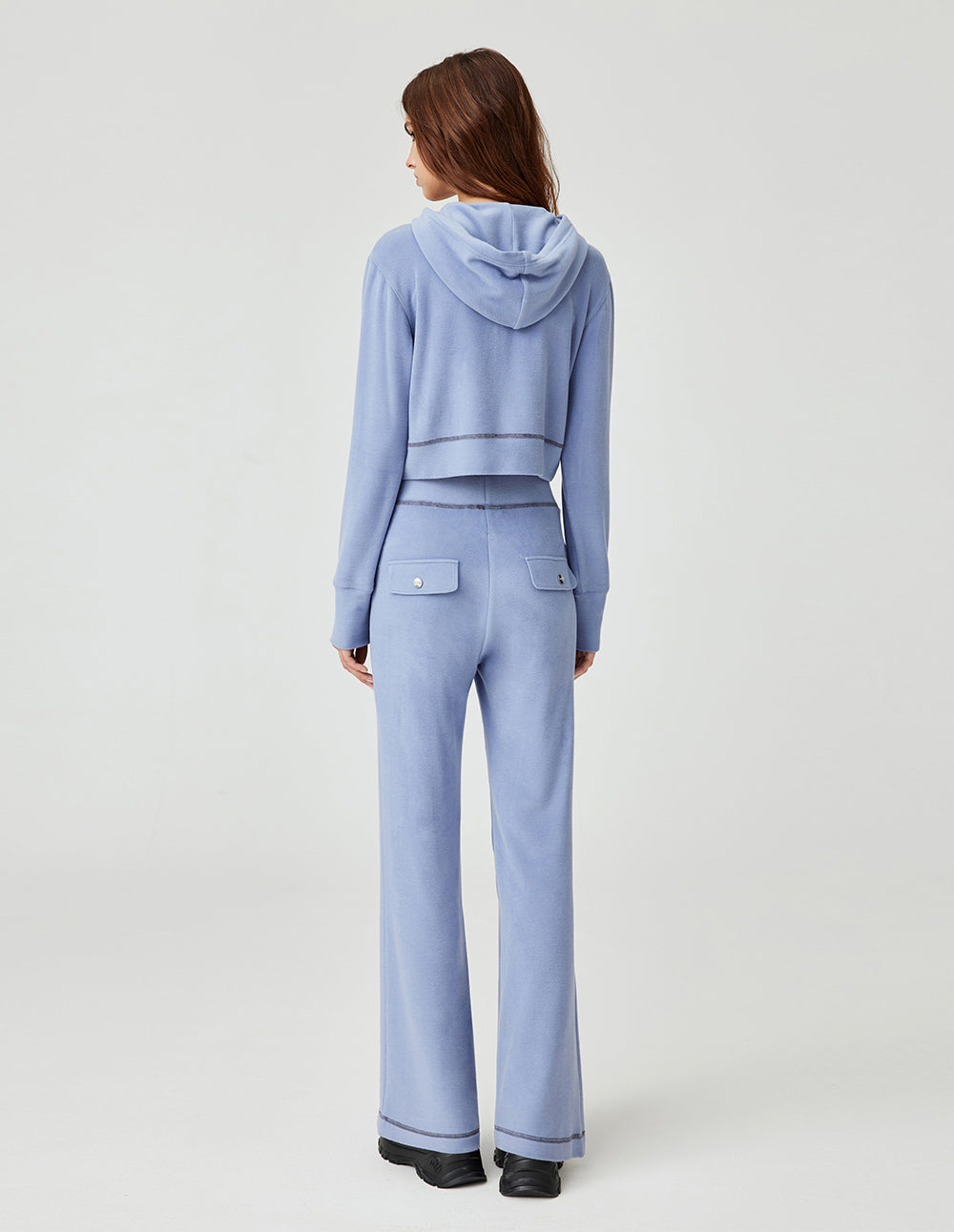 MF casual hooded tie double-opening zipper knitted jacket