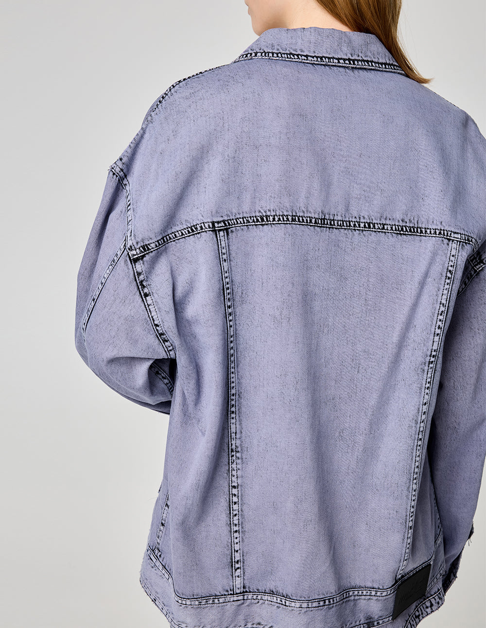 MF Iris Purple Lapel Washed Denim Jacket