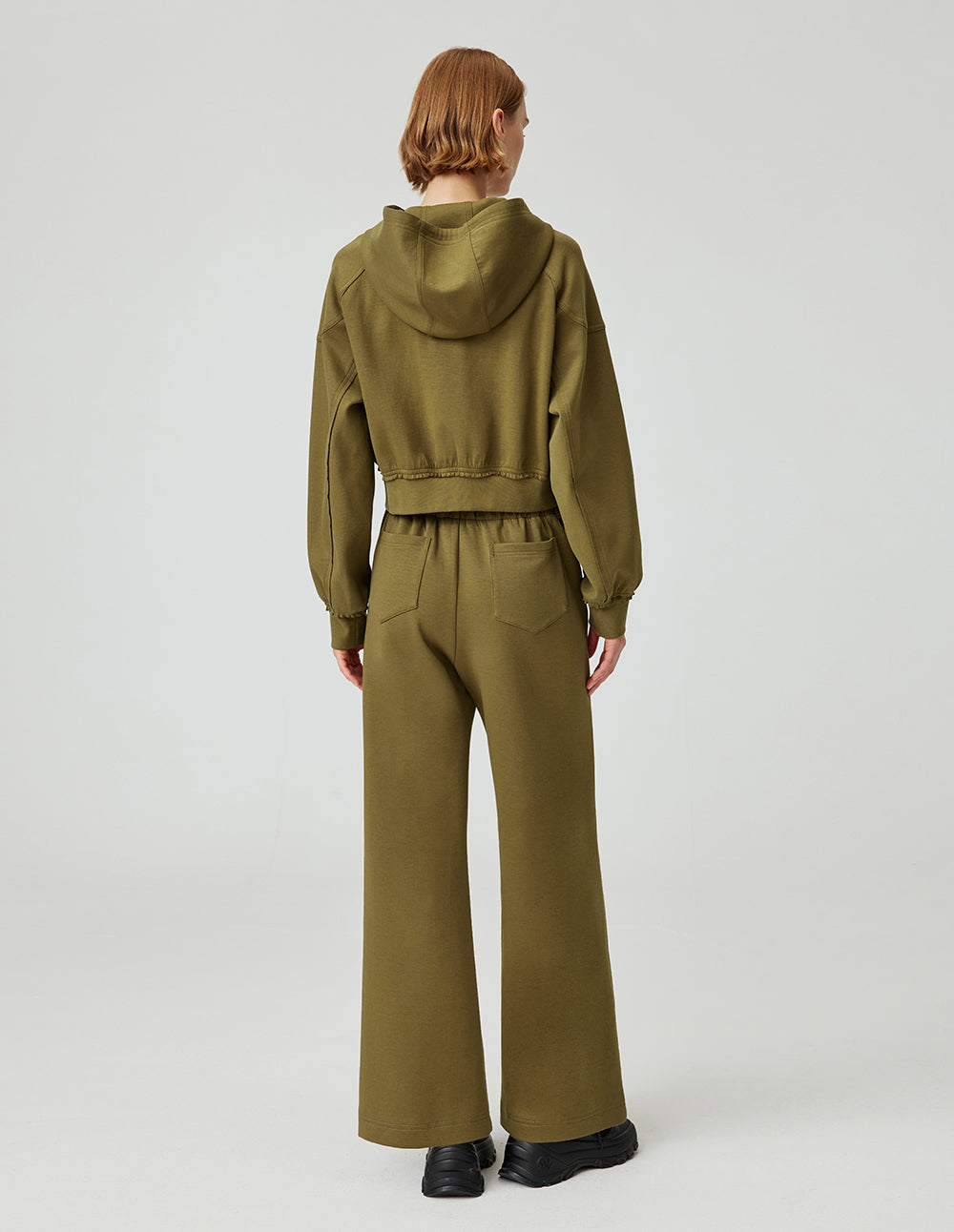 MF casual and comfortable waistless design loose and slim wide-leg straight trousers