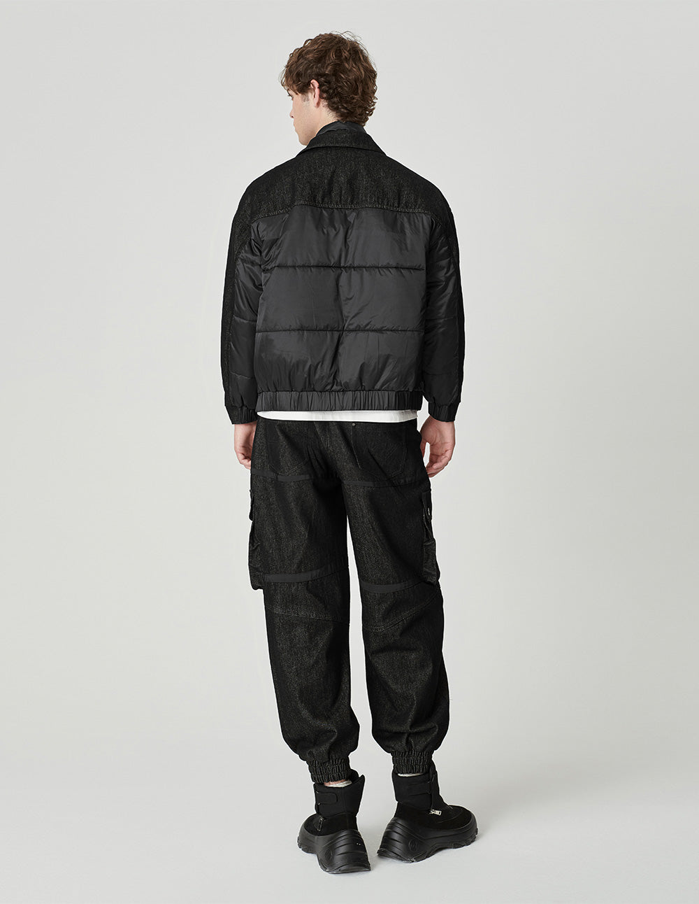 Men's Quilted Patchwork Washed Jeans