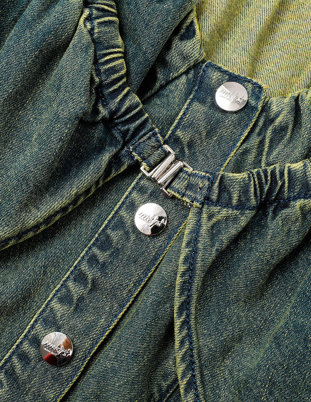 Women's Puff Sleeve Dyed Denim Top