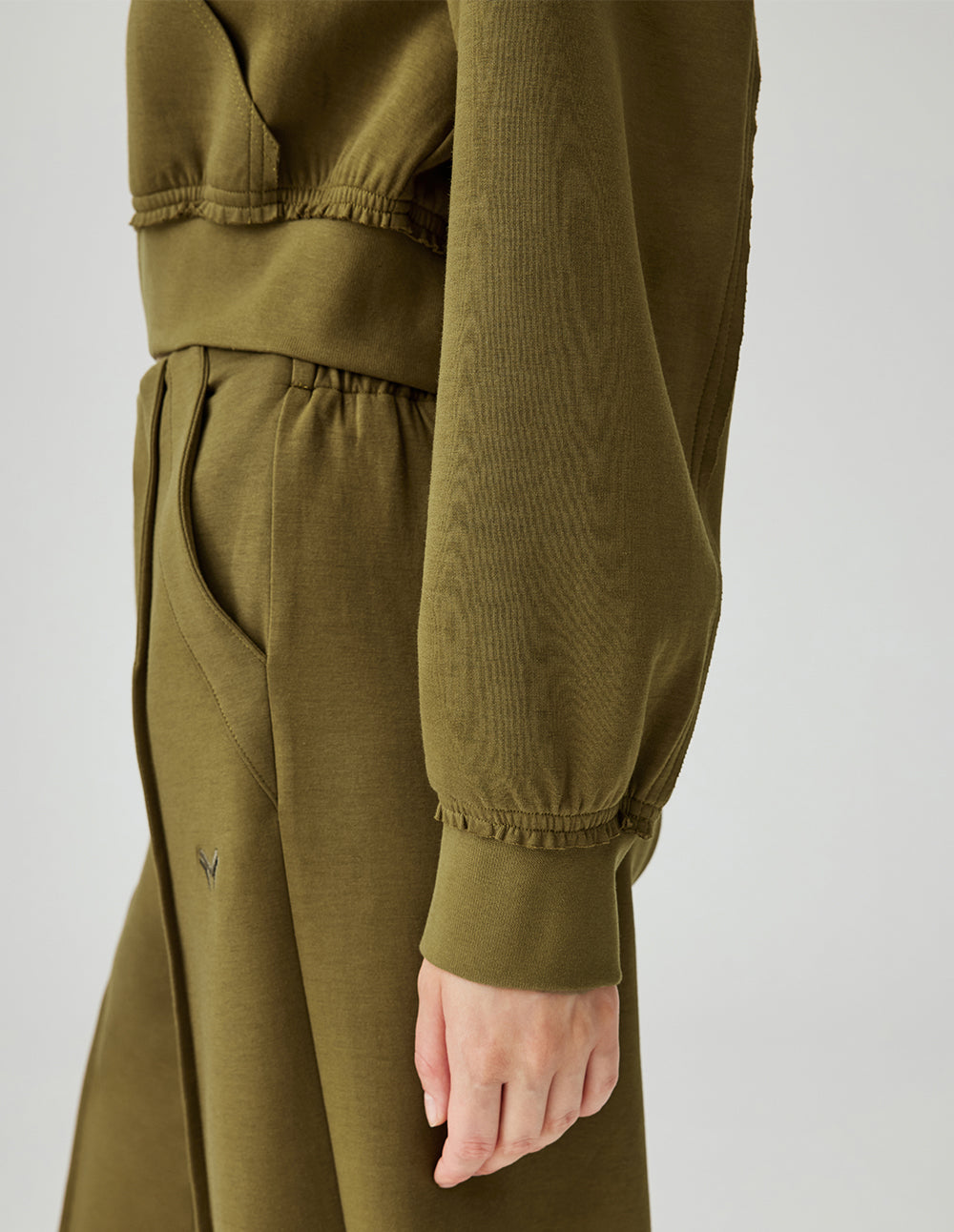 MF casual and comfortable waistless design loose and slim wide-leg straight trousers