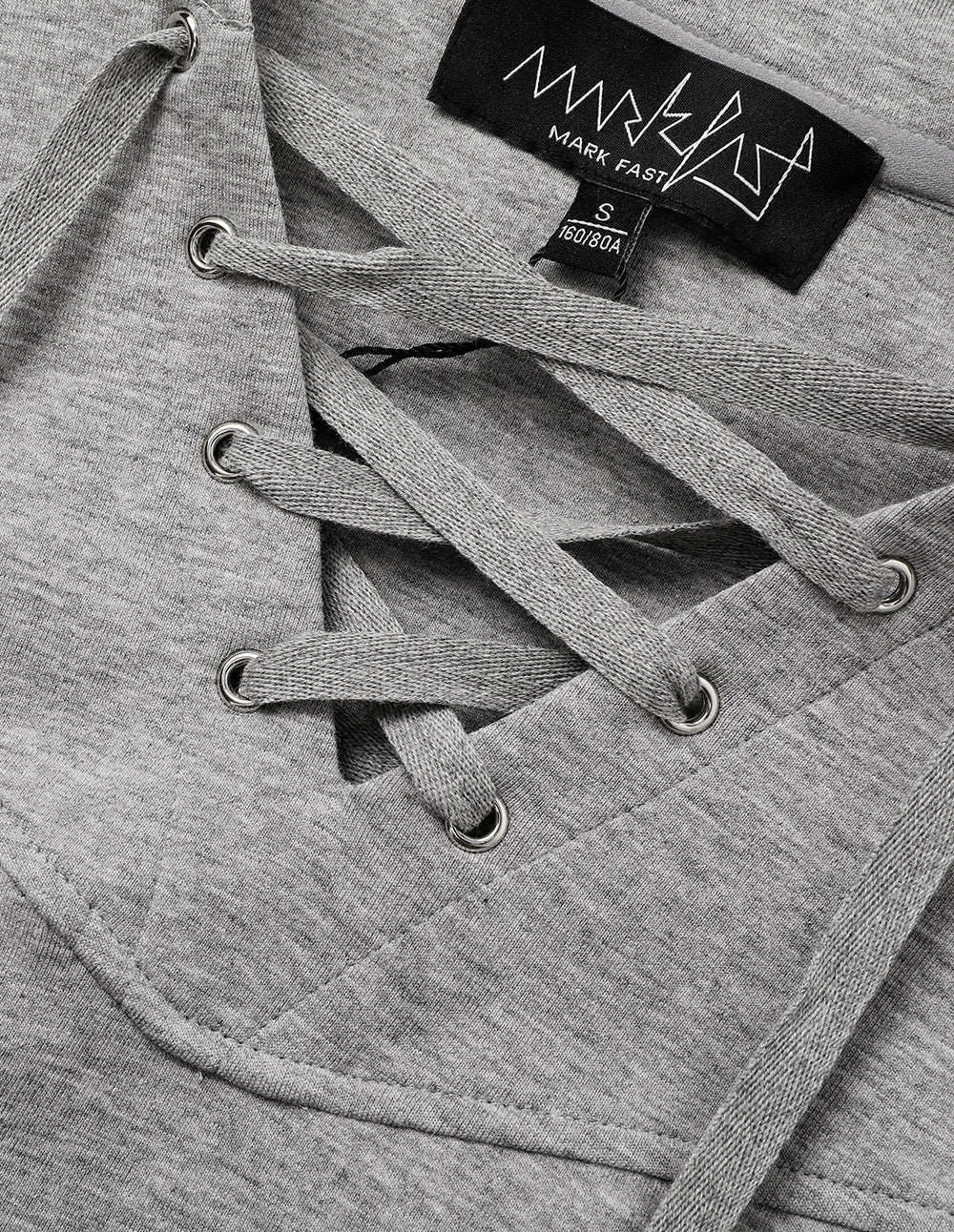 Women's Gray Hooded Short Sweatshirt