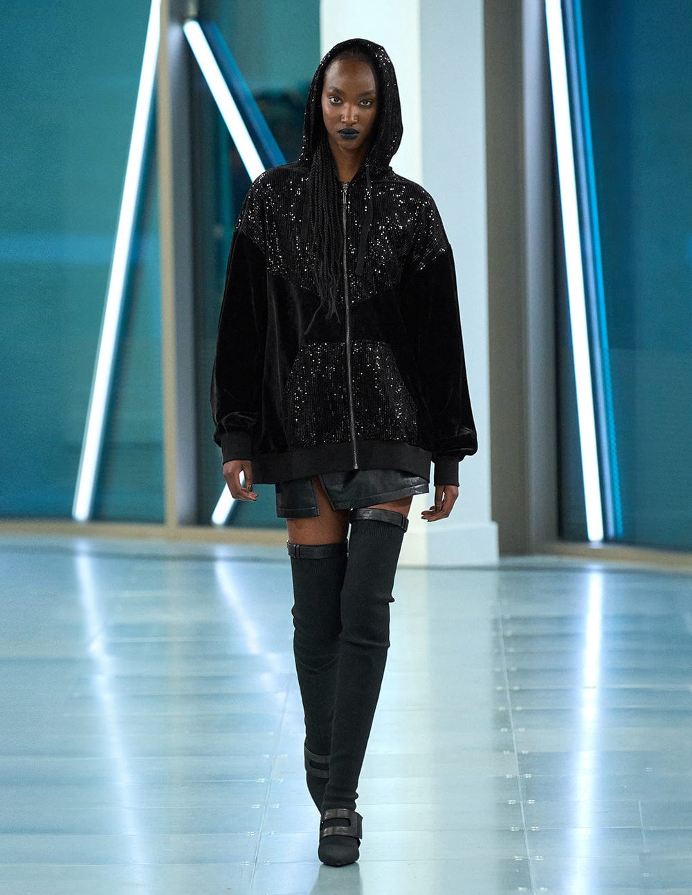 Unisex Style Hot Silver Knit Hooded Jacket