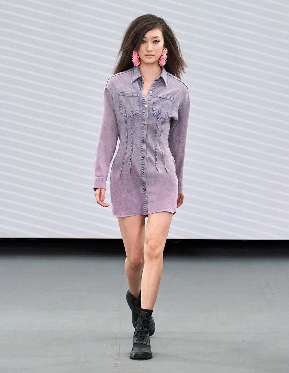Women's lavender purple denim dress