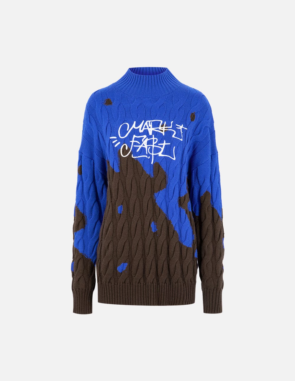 Women's Blue Wool Blend Jacquard Sweater