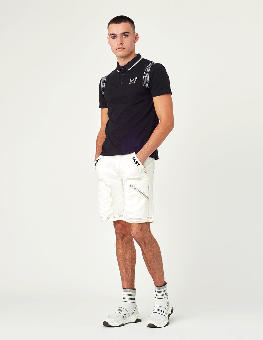 Men Washed Denim Shorts