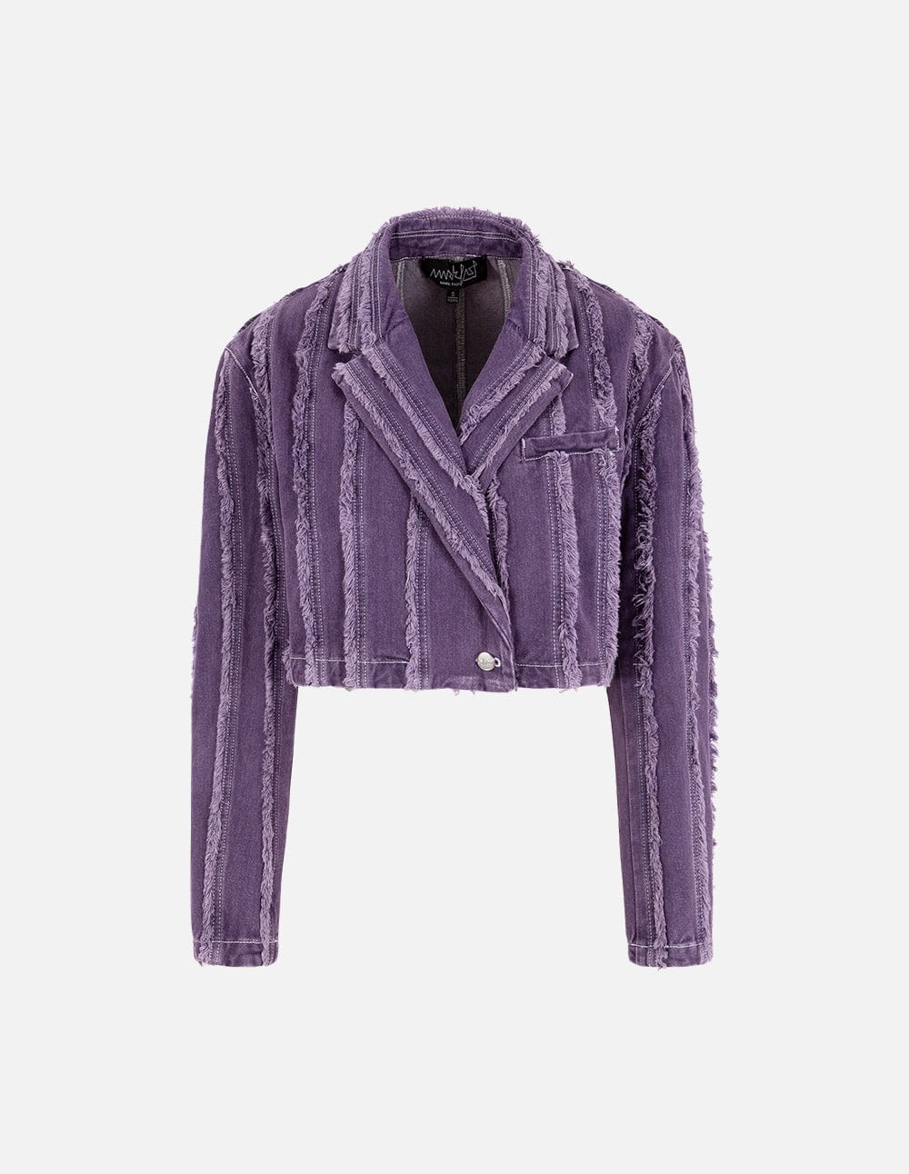 Ladies Purple Denim Cropped Jacket