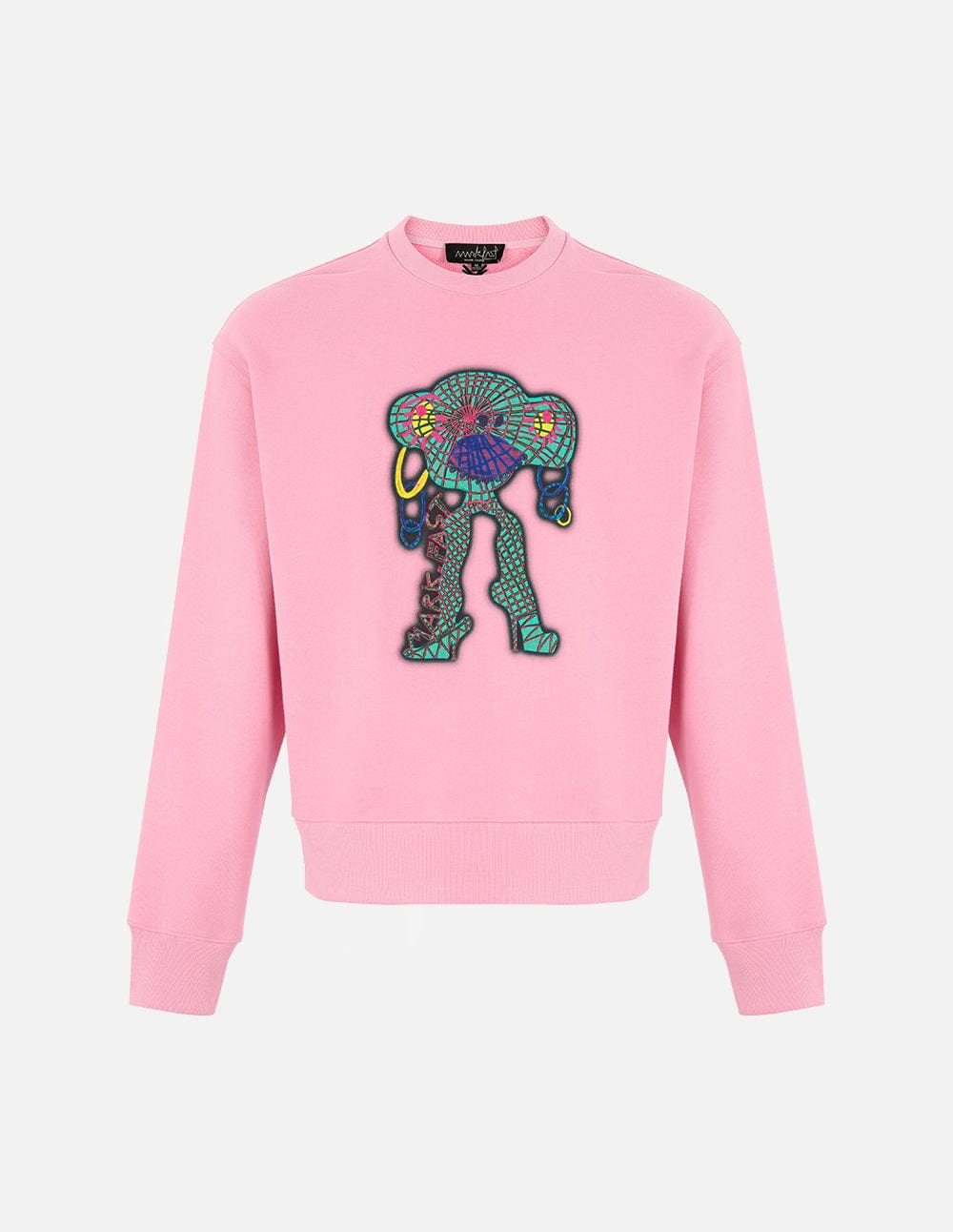 Unisex Style Pink Cotton Print Sweatshirt