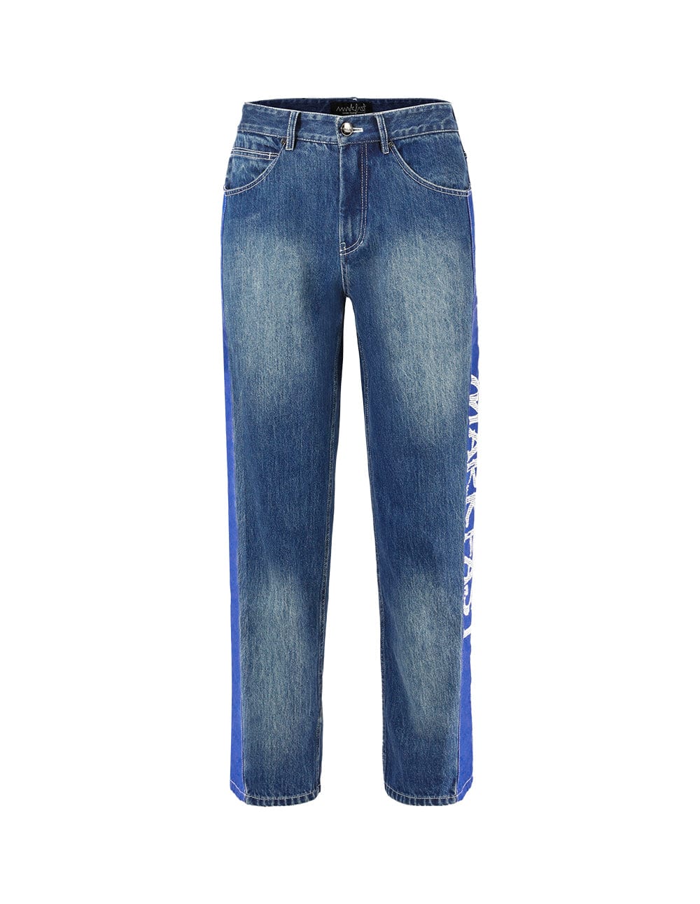 Men Loose Fit Washed Denim Jeans