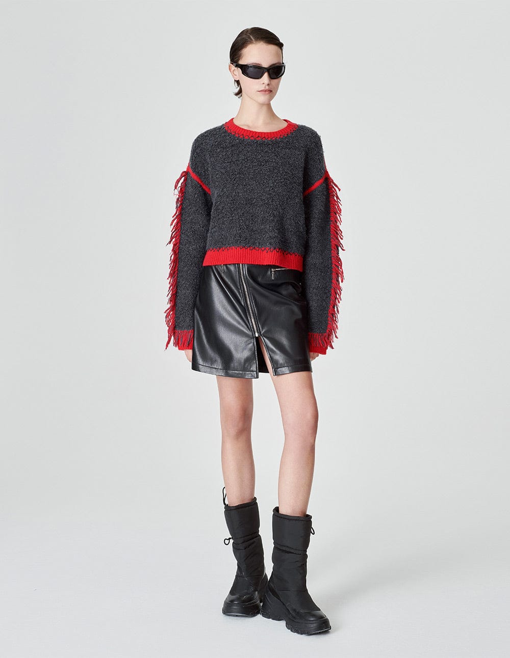 Women's Seahorse Contrast Fringed Sweater