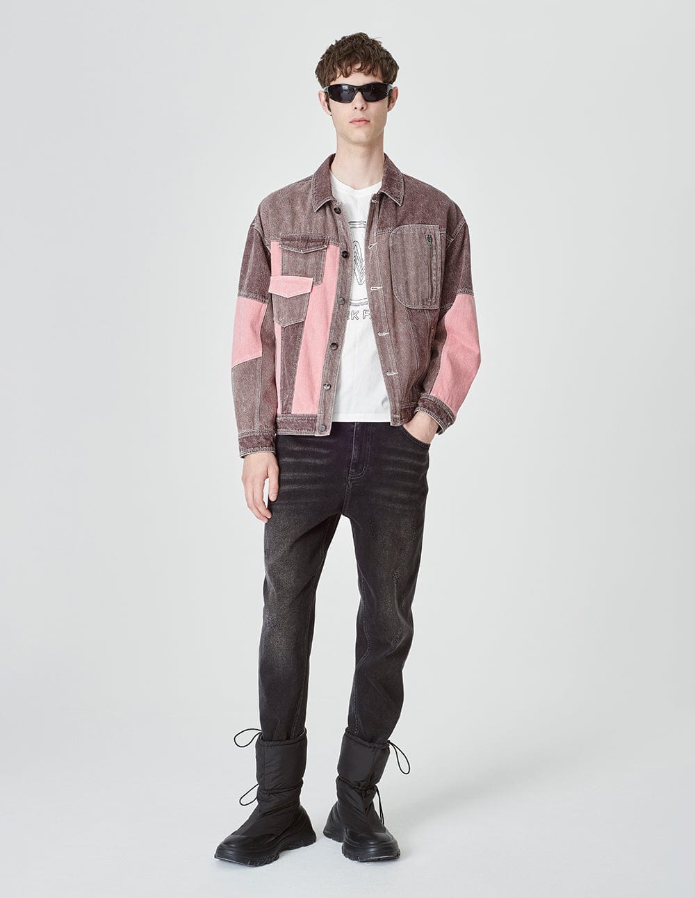 Unisex Style Stitched Denim Jacket