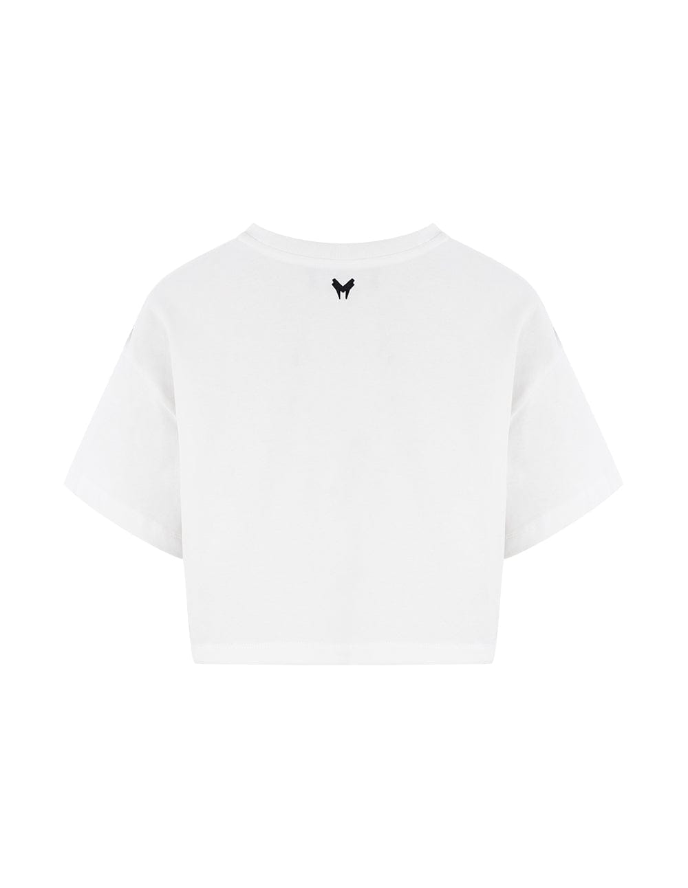 Cotton Cropped Paint Print T-Shirt