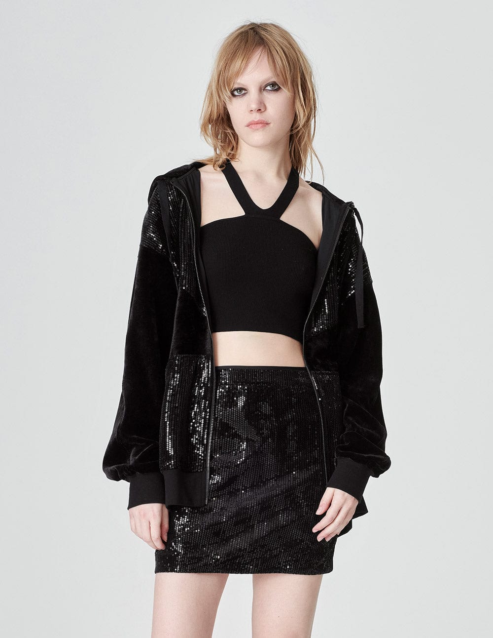 Unisex Style Hot Silver Knit Hooded Jacket