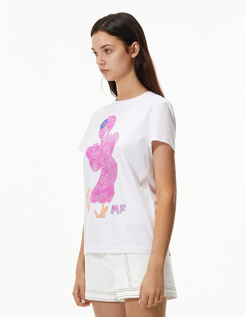 Women Garment Washed Straight Cut Denim Shorts