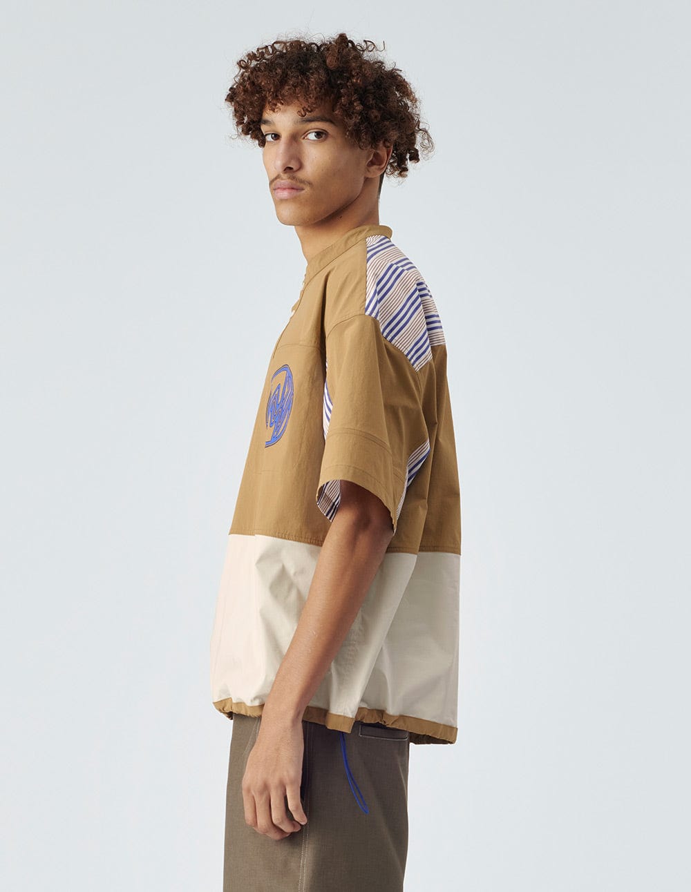 Men's Patchwork Drawstring Track Top