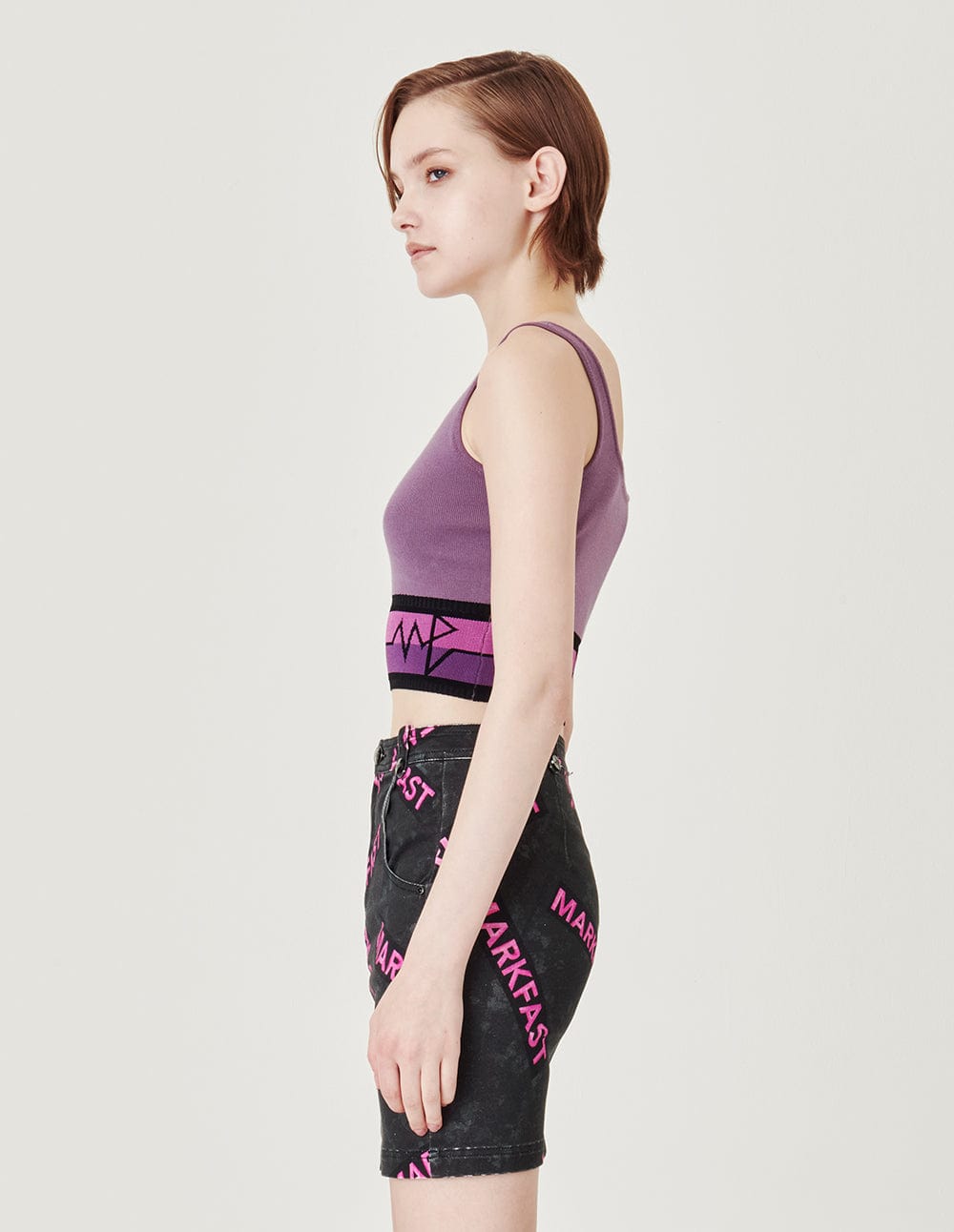 Runway Neon Logo Print Skirt