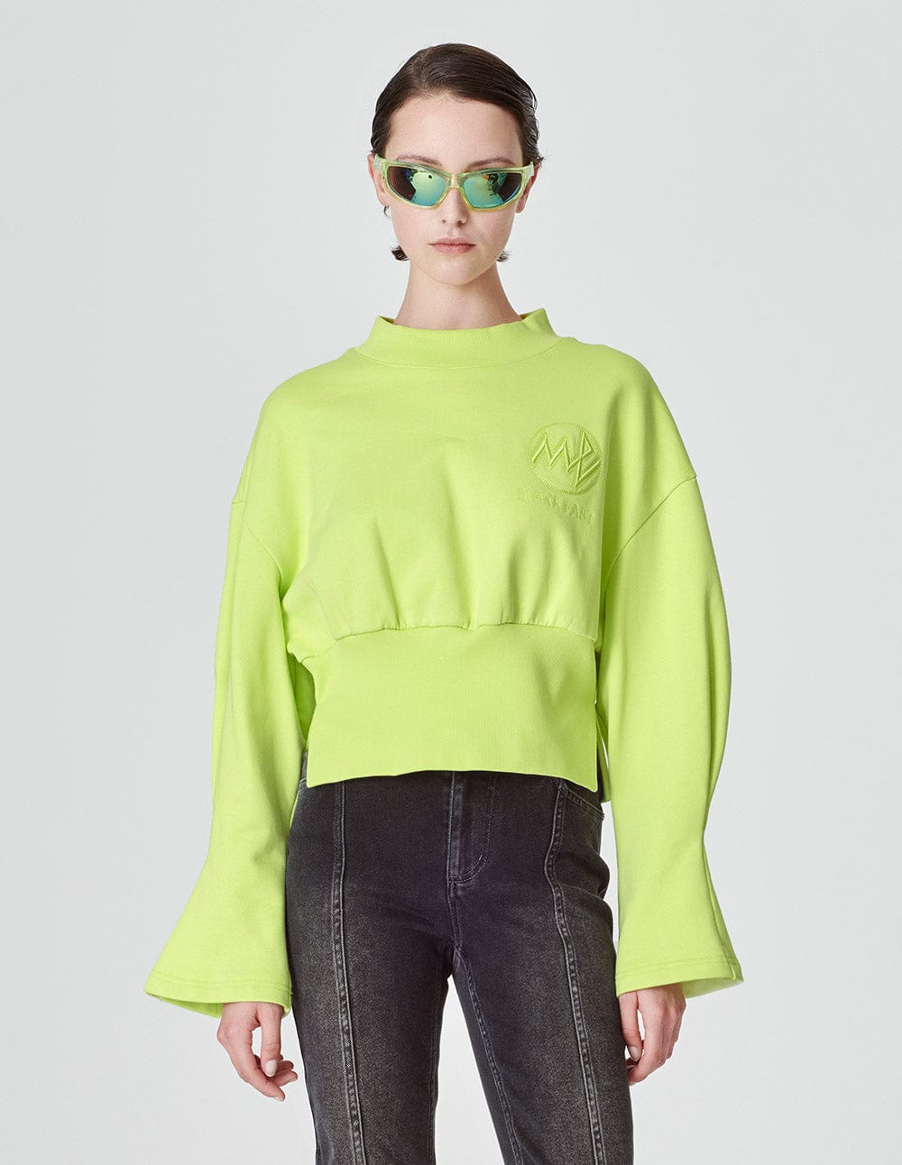 Women's Pure Cotton Embroidered Trumpet Sleeve Sweater