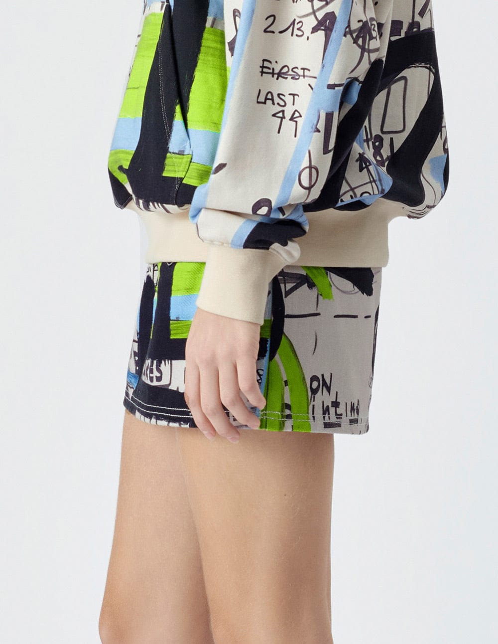 Women's Recycled Graffiti Print Denim Skirt
