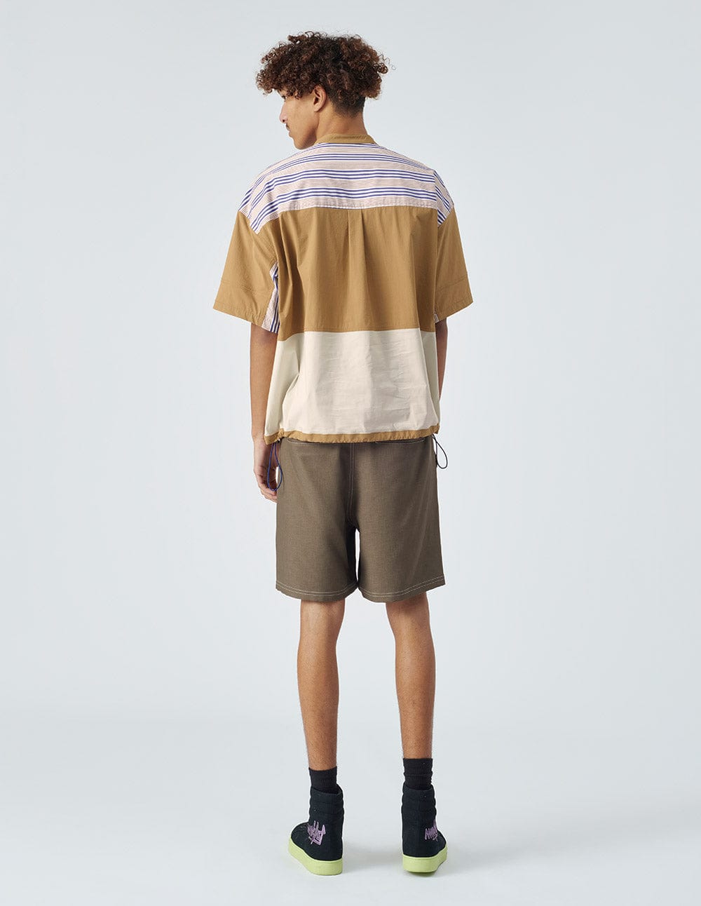 Men's Patchwork Drawstring Track Top