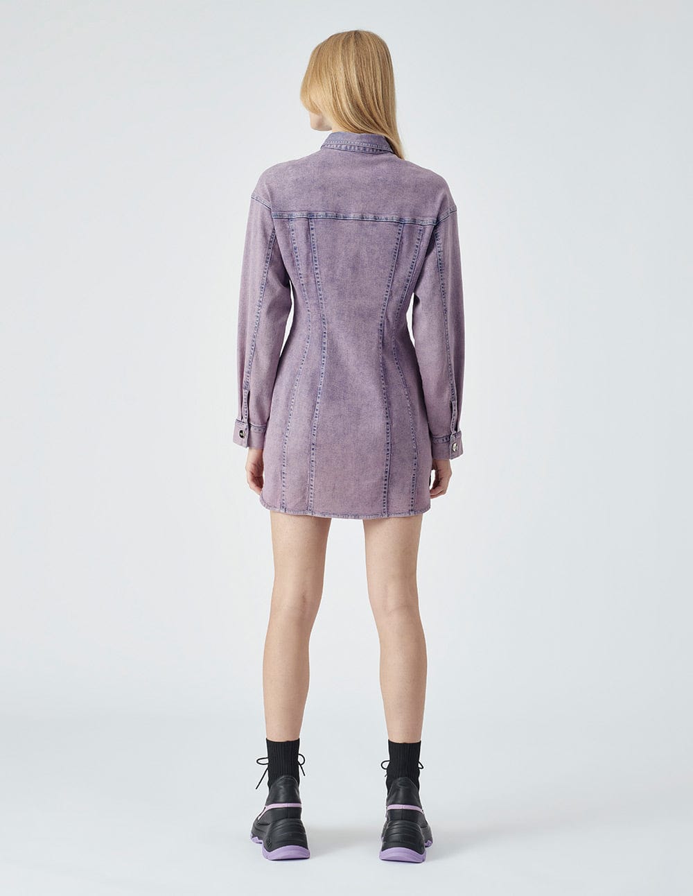 Women's lavender purple denim dress