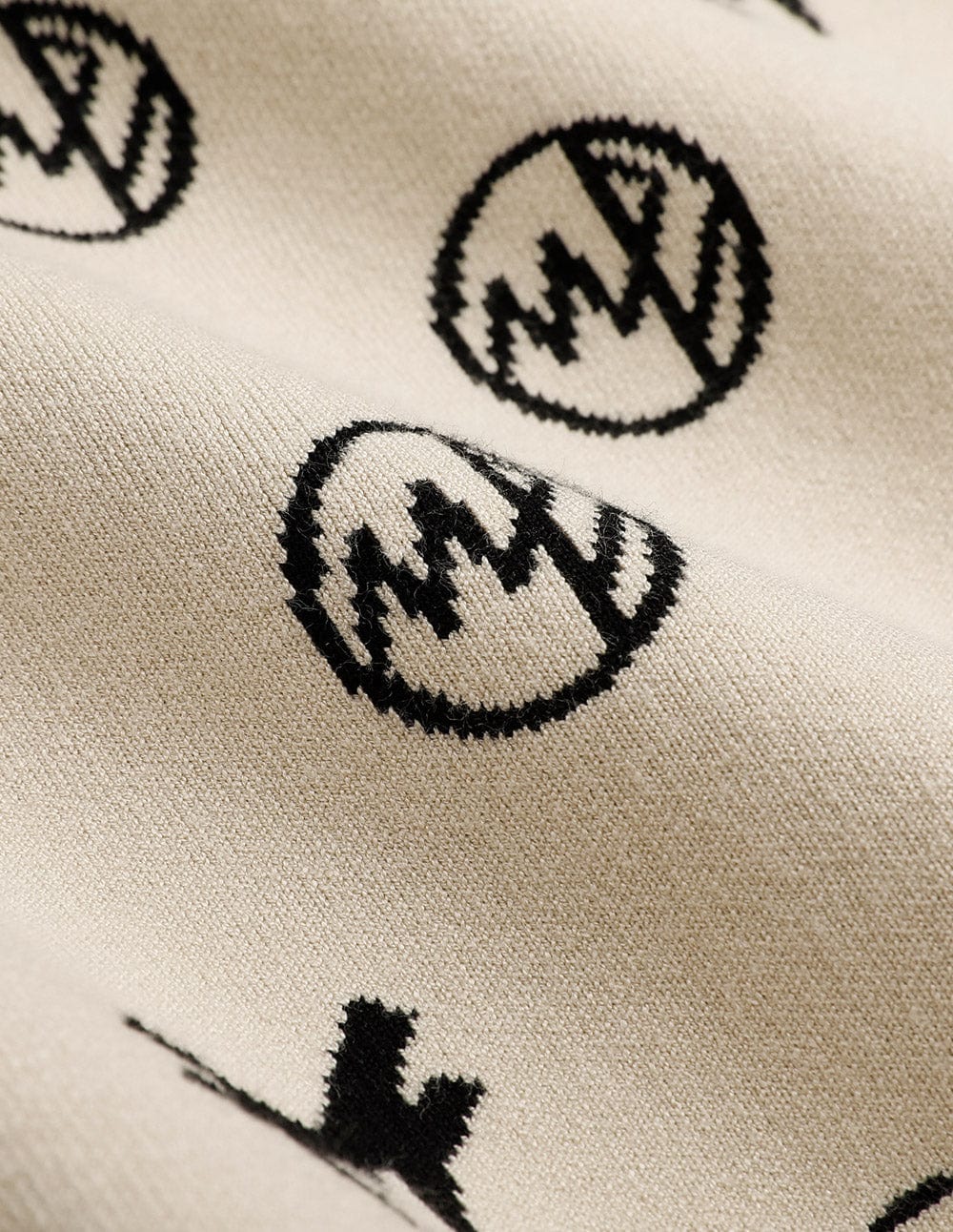 Women's Cream Jacquard Cropped Knit Sweater