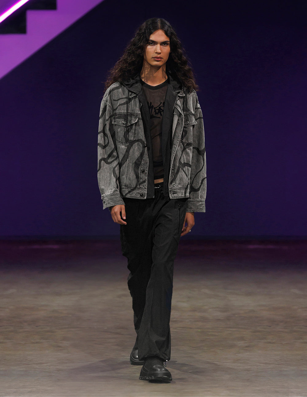 Couple Style Washed Wavy Denim Jacket