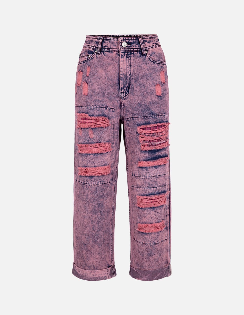 Women's Snowflake Washed Ripped Jean's