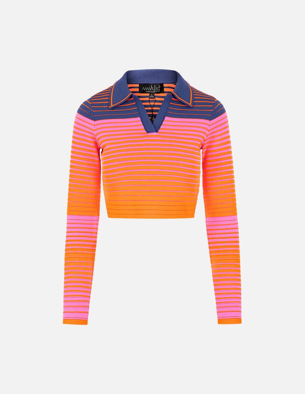 Women's Contrast Colour Small V-Neck Striped Sweater