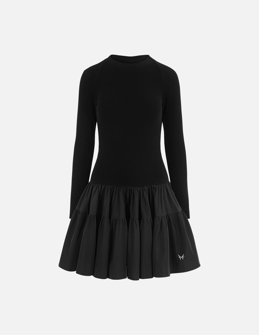 MF Round Neck Knitted Patchwork Woven Tutu Dress