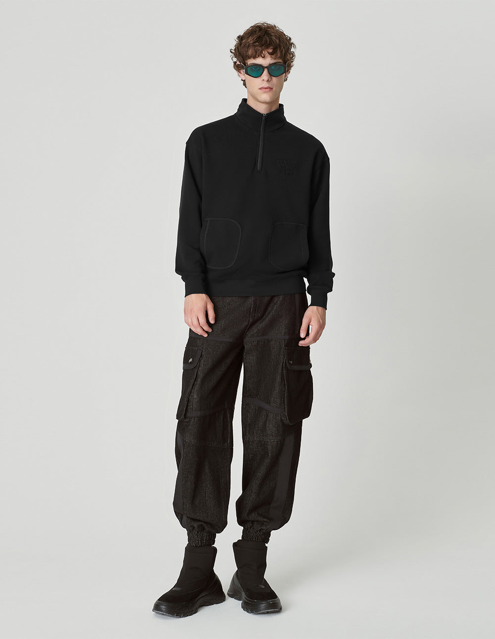 Men's Half Turtleneck Brushed Knitted Sweatshirt