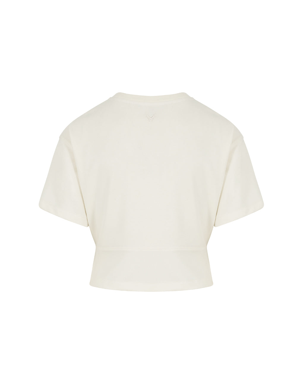 Women's Round Neck Short Sleeve Metal Button Girdle T-Shirt