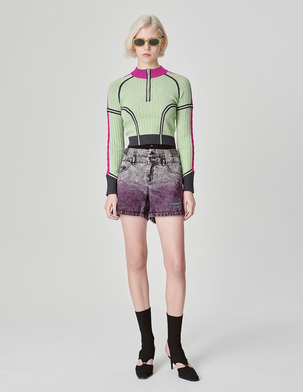 Women'S Avocado Green Contrast Sweater