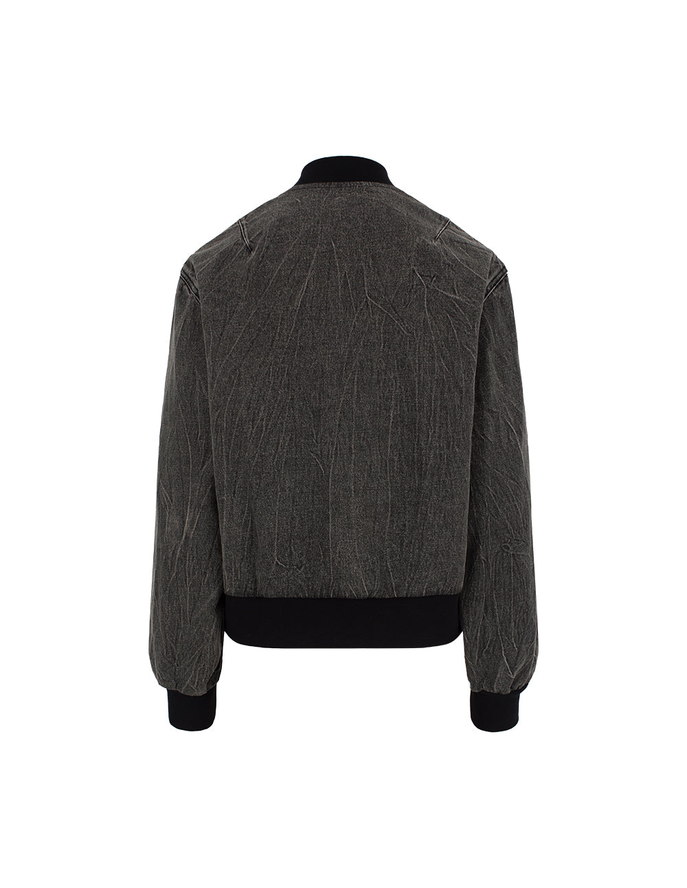 Ladies Washed Denim Baseball Jacket